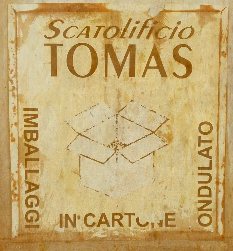 Insegna storica Scatolificio Tomas – imballaggi in cartone ondulato